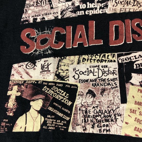 Social Distortion Shirt Men's Medium Black Graphic Print Short Sleeve Y2K Punk - Picture 4 of 12
